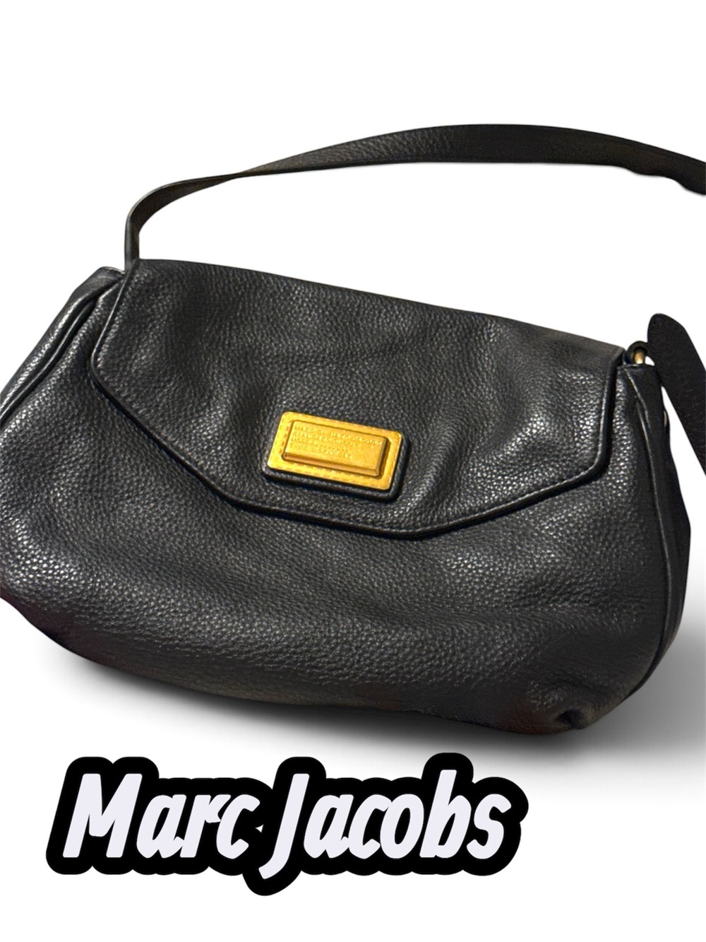 Marc Jacob’s Black Pebbled Leather Bag Purse Crossbody medium